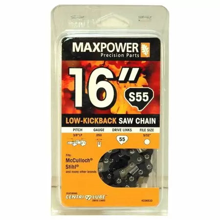 MaxPower 16 Chainsaw Chain Fits McCulloch, Stihl and Many Other Brands