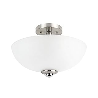 Globe Electric Hudson 2-Light Brushed Nickel Flush Mount Light