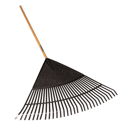 Seymour Midwest 32 Black Poly Leaf Rake, 48 Wood Handle