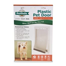 Pet Door, White Plastic, Medium