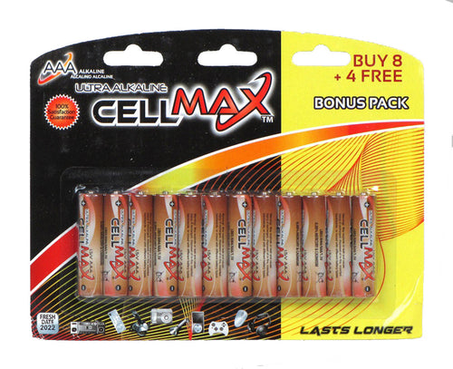 CellMax AAA Ultra Alkaline - 12 Piece Blister Pack