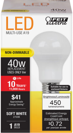 A19 SOFT WHITE 2700K LED 11K BULB