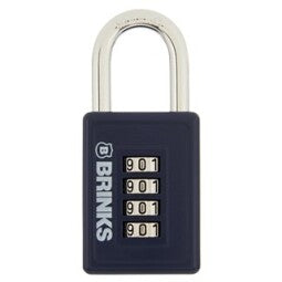 Brinks Commercial 40mm 4-Dial Resettable Sports Padlock - Zinc Die-Cast Body with Chrome Plated Shackle (40mm)