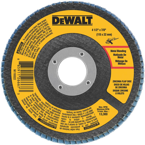 DeWalt 4-1/2 In. x 7/8 In. 80-Grit Type 29 Zirconia Angle Grinder Flap Disc