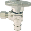 Conbraco 1/2 In. Barb x 1/4 In. Compression Chrome-Plated Brass Angle PEX Stop Valve, Type A