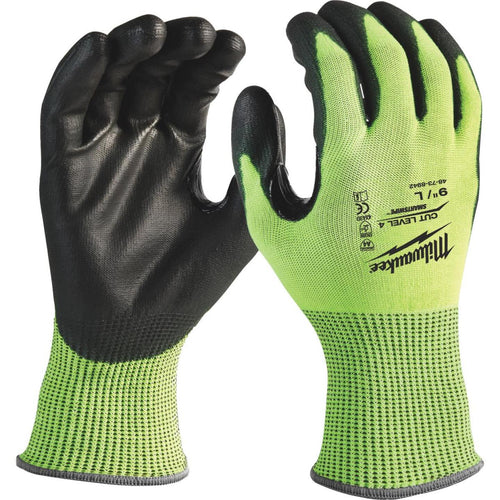 Milwaukee Men's Large Cut Level 4 High Vis Polyurethane Dipped Glove