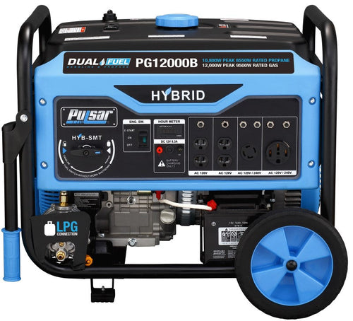 Pulsar 12,000W Dual Fuel Portable Generator with Electric Start and Switch & Go Technology