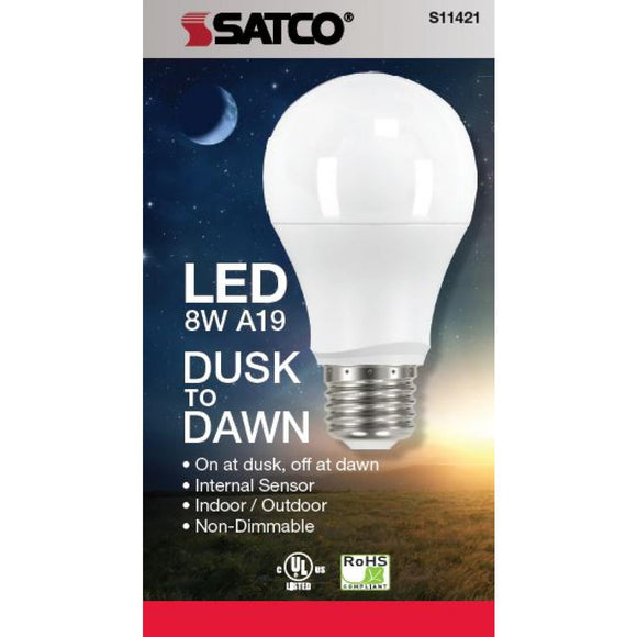 Satco S11421 8A19/DUSK/DAWN/LED/27K