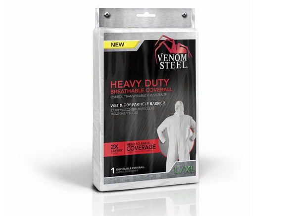 Venom Heavy Duty Breathable Coverall, 2X-Large White (2X-Large, White)