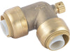 Sharkbite Brass Push 90° Elbow with Drain / Vent 3/4 in. x 3/4 in. x 1/8 in. NPSM