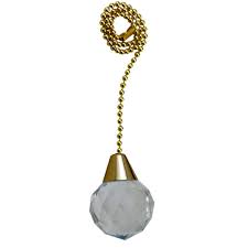 Atron Acrylic Sphere Pullchain with 12 Inch (30.5 cm) Brass Beaded Chain
