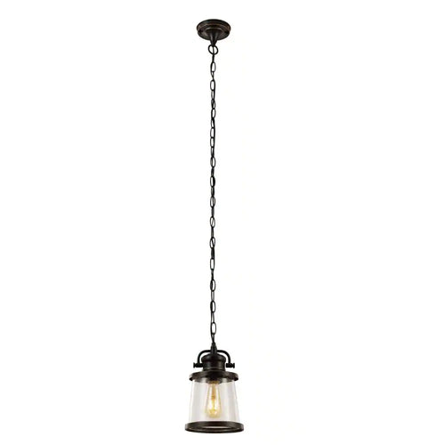 Globe Electric 1-Light Bronze Outdoor Pendant with Bulb