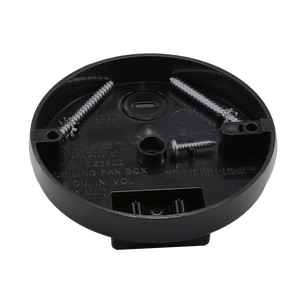 CANTEX  8 cu. in. EZ BOX Shallow New Work Residential Ceiling Fan Box with Screws and Wire Clamps Black