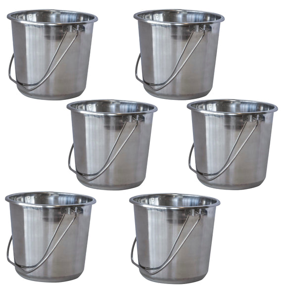 Buffalo Tools AmeriHome 0.50 Gallon Stainless Steel Buckets 6 Piece Set