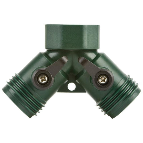 MELNOR 2 HOSE CONNECTOR WITH SHUT OFF (GREEN)